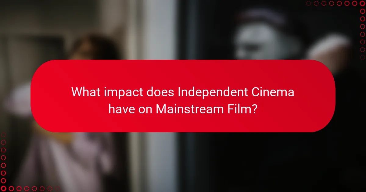 What impact does Independent Cinema have on Mainstream Film?