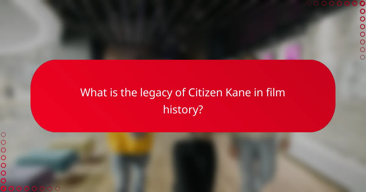 What is the legacy of Citizen Kane in film history?