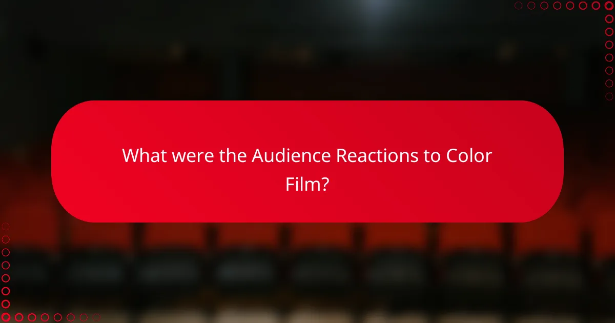 What were the Audience Reactions to Color Film?